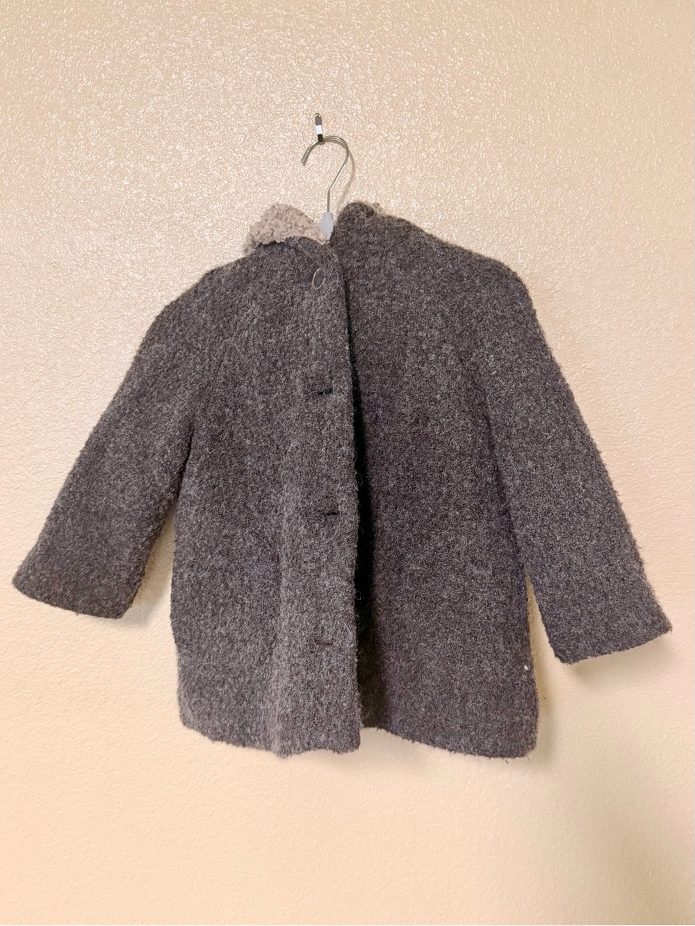 Zara Kids Charcoal Gray Wool Pea Coat